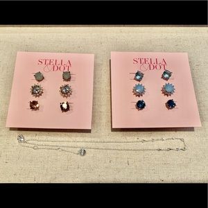 Stella & Dot Halo Studs & Silver Celestial Choker